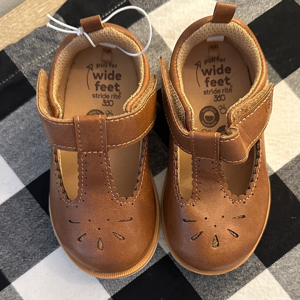 Stride Rite Tan Baby Walker Shoes